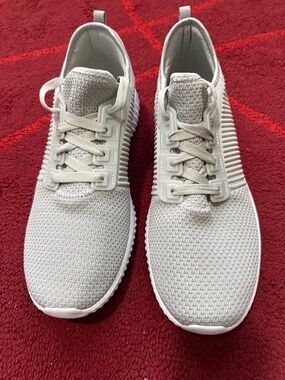 Men's Breathable Knit Sneakers - Light Beige